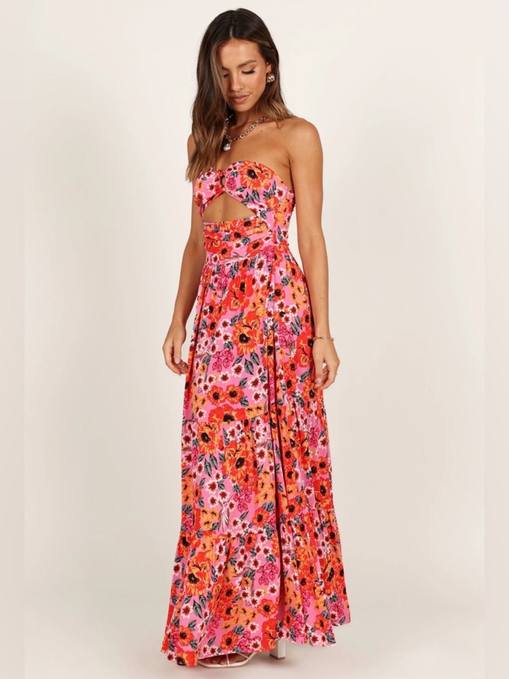 Petal & Pup Sarai Maxi Dress in Pink Floral Sz 6 - Picture 1 of 15